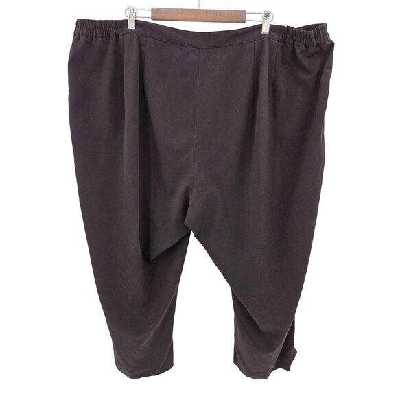 Maggie Barnes Stretch Black Pants Plus Sz 9 Avg 30 32 Elastic Sides Crop Ankle - Picture 2 of 11